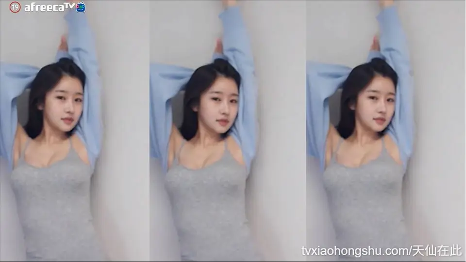 超级清纯校花女神灰色连衣裙大秀身材