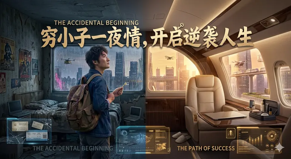 穷小子意外和女天后发生的一夜情，从此开启自己的逆袭人生