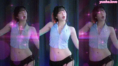 韩国BJ tildaaa 蒂尔达 浅蓝丝绸衬衫性感热舞 动图预览