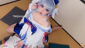 COS神里綾華雪白美肌粉嫩乳頭 讓人體驗極緻快感