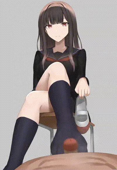 [さじな] 制服黒髪ちゃんの足 动图预览
