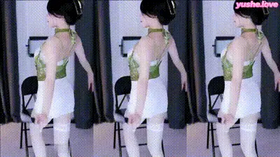 小王杍 张嫚妮 绿色旗袍旗袍扇舞优雅撩人 动图预览