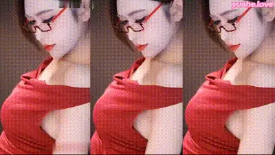 #长腿兮兮 红色连身裙火辣性感骚舞 动图预览