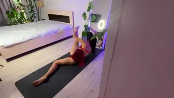 I spied on my stepsister's stretching training and found out that she use an anal plug-aminaviktor