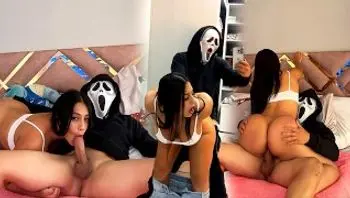 Ghotsface痴迷于我，他趁我男朋友不在的时候狠狠地操我-thalia and felipe